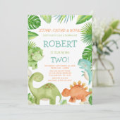 Invitation d'anniversaire de Dinosaur (Debout devant)