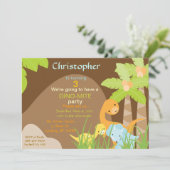 Invitation d'anniversaire de Dinosaur (Debout devant)