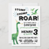 Invitation d'anniversaire de Dinosaur (Devant)