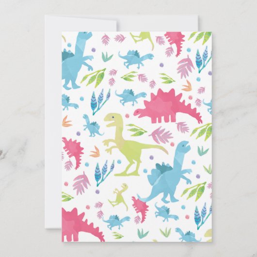 Invitation d'anniversaire de Dinosaur (Dos)