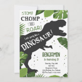 Invitation d'anniversaire de Dinosaur (Devant)