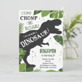 Invitation d'anniversaire de Dinosaur (Debout devant)