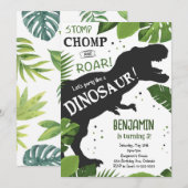 Invitation d'anniversaire de Dinosaur (Devant / Derrière)