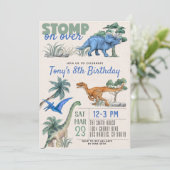 Invitation d'anniversaire de Dinosaur (Debout devant)