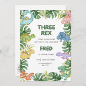 Invitation d'anniversaire de Dinosaur (Devant / Derrière)
