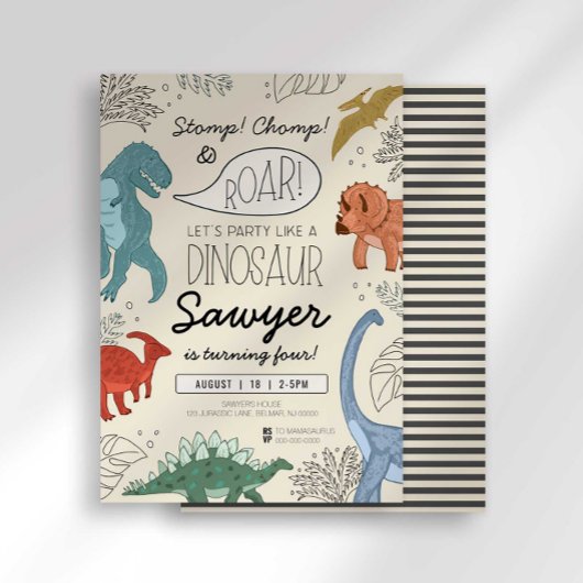 Invitation d'anniversaire de Dinosaur