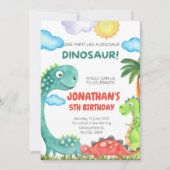 Invitation d'anniversaire de Dinosaur (Devant)
