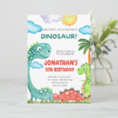 Invitation d'anniversaire de Dinosaur (Debout devant)