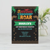 Invitation d'anniversaire de Dinosaur (Debout devant)