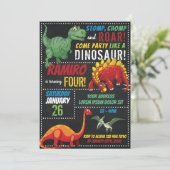 Invitation d'anniversaire de Dinosaur (Debout devant)