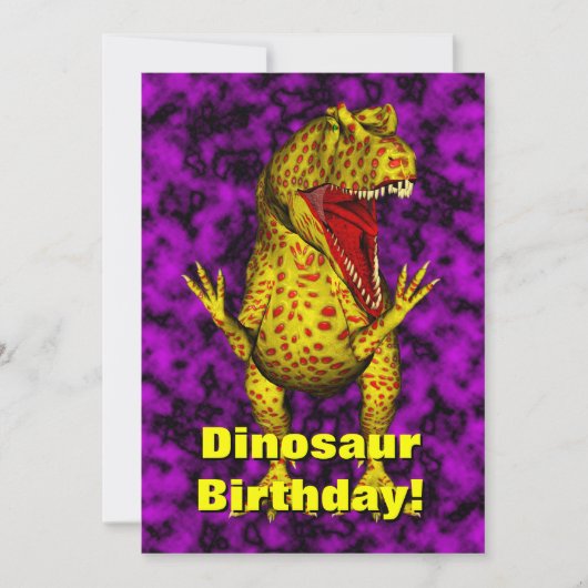 Invitation d'anniversaire de Dinosaur (Devant)