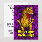 Invitation d'anniversaire de Dinosaur (Devant / Derrière)