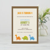 Invitation d'anniversaire de Dinosaur (Debout devant)