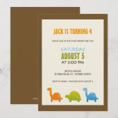 Invitation d'anniversaire de Dinosaur (Devant / Derrière)