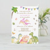 Invitation d'anniversaire de Dinosaur (Debout devant)