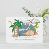Invitation d'anniversaire de Dinosaur (Debout devant)