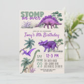 Invitation d'anniversaire de Dinosaur (Debout devant)