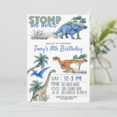 Invitation d'anniversaire de Dinosaur (Debout devant)