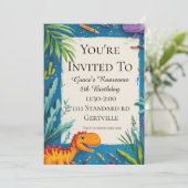 Invitation d'anniversaire de Dinosaur (Debout devant)