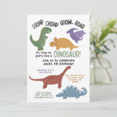 Invitation d'anniversaire de Dinosaur (Debout devant)
