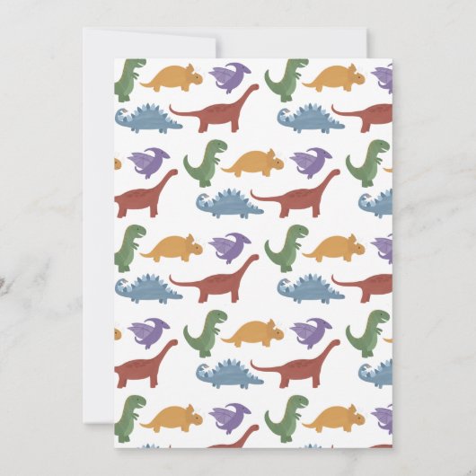 Invitation d'anniversaire de Dinosaur (Dos)