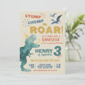Invitation d'anniversaire de Dinosaur (Debout devant)