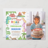 Invitation d'anniversaire de Dinosaur avec photo (Devant)