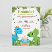 Invitation d'anniversaire de Dinosaur, espagnol (Debout devant)