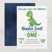 Invitation d'anniversaire de Dinosaur - Invitation (Devant / Derrière)