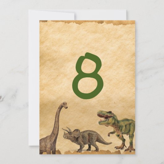Invitation d'anniversaire de Dinosaur, Invitation  (Dos)
