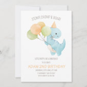 Invitation d'anniversaire de Dinosaur, minimaliste (Devant)