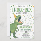 Invitation d'anniversaire de Dinosaur, modifiable (Devant)