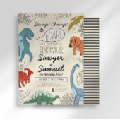 Invitation d'anniversaire de Dinosaur pour jumeaux