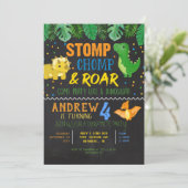 Invitation d'anniversaire de Dinosaur pour les gar (Debout devant)