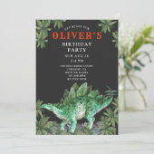 Invitation d'anniversaire de Dinosaur Stegosaurus (Debout devant)