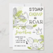 Invitation d'anniversaire de Dinosaur, Stomps Chom (Devant)