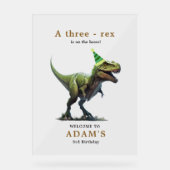 Invitation d'anniversaire de Dinosaur, trois rex A (Recto)