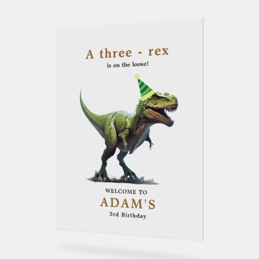 Invitation d'anniversaire de Dinosaur, trois rex A (Angle)