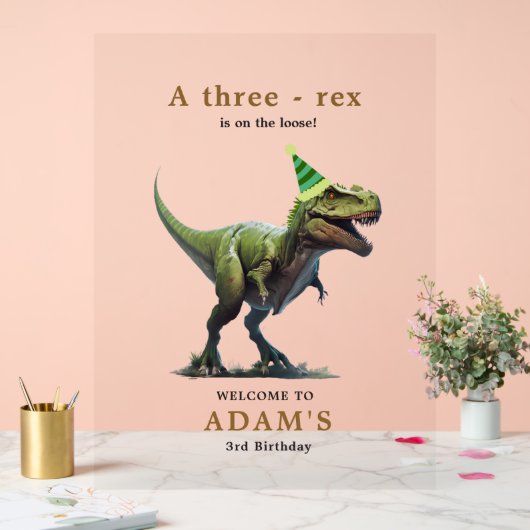 Invitation d'anniversaire de Dinosaur, trois rex A (Mariage)