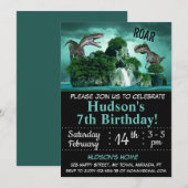 Invitation d'anniversaire de dinosaure (Devant / Derrière)