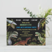 Invitation d'anniversaire de dinosaure (Debout devant)