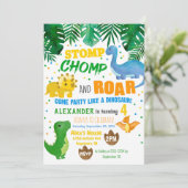 Invitation d'anniversaire de dinosaure (Debout devant)