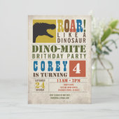 Invitation d'anniversaire de dinosaure (Debout devant)