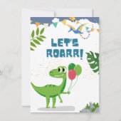Invitation d'anniversaire de dinosaure (Dos)
