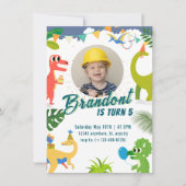 Invitation d'anniversaire de dinosaure (Devant)