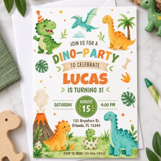 Invitation d'anniversaire de dinosaure