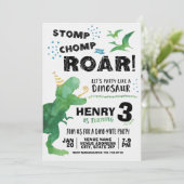 Invitation d'anniversaire de dinosaure (Debout devant)