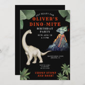 Invitation d'anniversaire de dinosaure (Devant / Derrière)