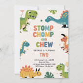 Invitation d'anniversaire de dinosaure | 2e annive (Devant)