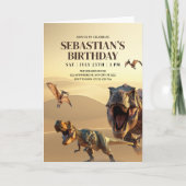 Invitation d'anniversaire de dinosaure, anniversai (Devant)